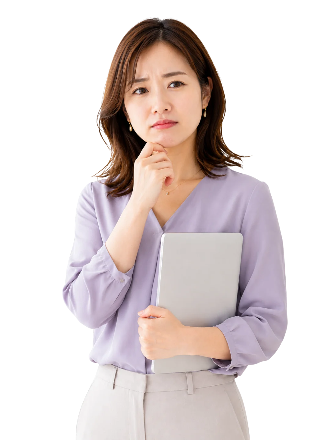 情報が散らかって困っている女性